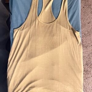 Gold Fitted Backless Sleeveless Tank Top
